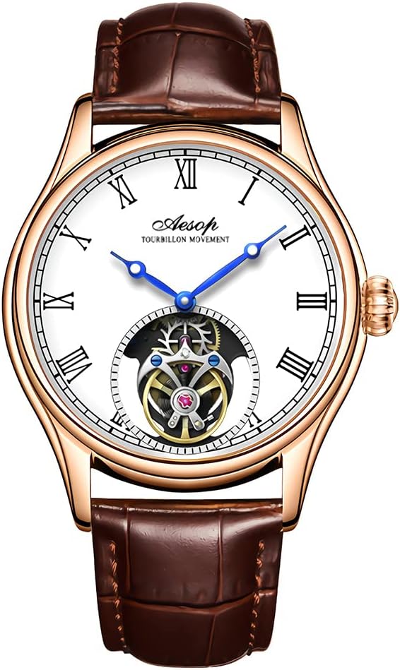 AESOP Tourbillon Men Watches Real Tourbillon Movement Mechanical Hand Wind Wristwatches Stainless Steel Sapphire Crystal Waterproof Business Luxury Classic Watch 7061