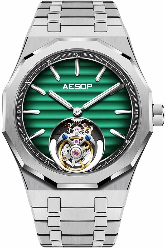 AESOP Men Tourbillon Watches Flying Tourbillon Hand Wind Movement Men Wristwatches Luminous Sapphire Crystal Waterproof Luxury Business Watch for Men 7057