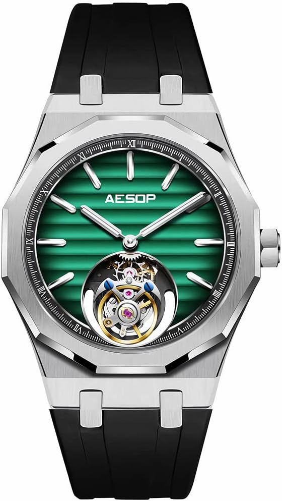 AESOP Men Tourbillon Watches Flying Tourbillon Hand Wind Movement Men Wristwatches Luminous Sapphire Crystal Waterproof Luxury Business Watch for Men 7057