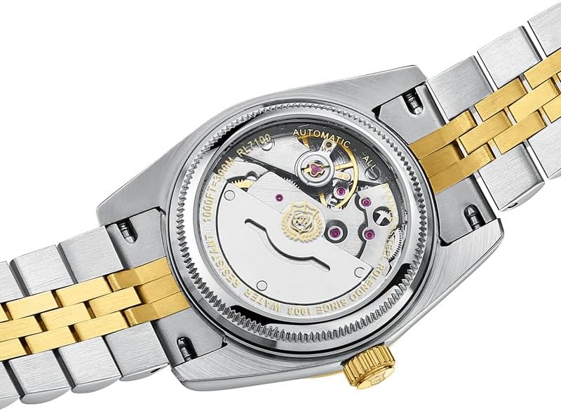 Elegant Automatic Watches for Women, Datejust Style 32mm with Jubilee Bracelet - Zirconia Bezel Luxury Self-Winding Mechanical Watch with Date Window, 316L Stainless Steel Lady Watch, 50M Water Resistant, Gift for Women