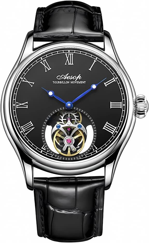 AESOP Tourbillon Men Watches Real Tourbillon Movement Mechanical Hand Wind Wristwatches Stainless Steel Sapphire Crystal Waterproof Business Luxury Classic Watch 7061